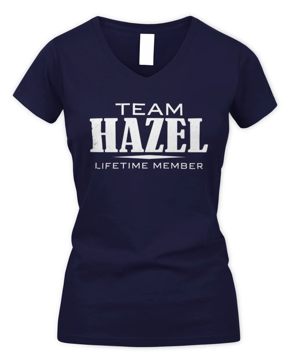 HAZEL BL62-K4-128 - Personalized “Team NAME Lifetime Member” - Women's V-Neck T-Shirt - Navy
