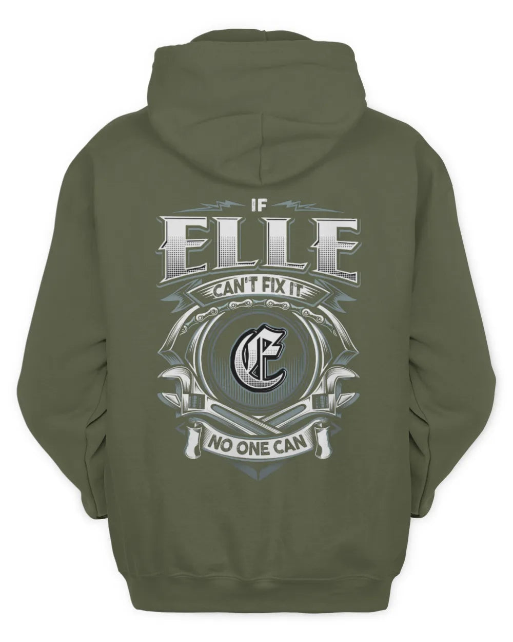 ELLE AP81-K4-626 - Personalized Ahmed Quote Apparel “If Ahmed Can't Fix It, No One Can” - Unisex Hoodie - Military Green