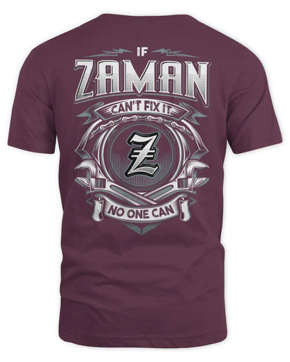 ZAMAN AP81-K4-626 - Personalized Ahmed Quote Apparel “If Ahmed Can't Fix It, No One Can” - Unisex Standard T-Shirt - Maroon