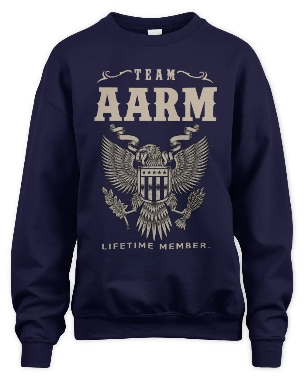 AARM TP06-K82 – Personalized Classic Style Apparel “Team NAME Lifetime Member” - Unisex Sweatshirt - Navy
