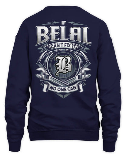 BELAL AP81-K4-626 - Personalized Ahmed Quote Apparel “If Ahmed Can't Fix It, No One Can” - Unisex Sweatshirt - Navy
