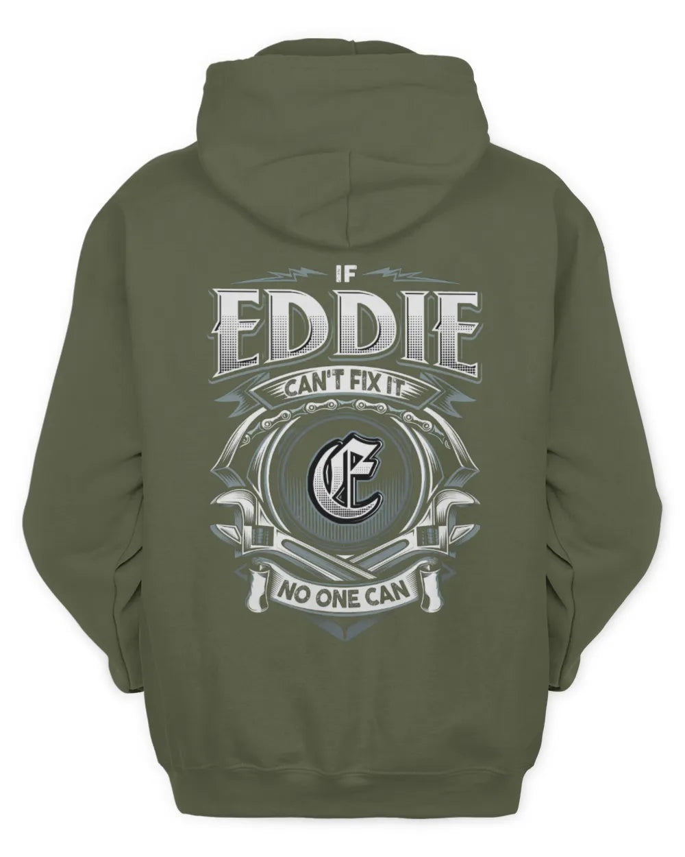 EDDIE AP81-K4-626 - Personalized Ahmed Quote Apparel “If Ahmed Can't Fix It, No One Can” - Unisex Hoodie - Military Green
