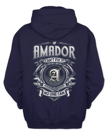 AMADOR AP81-K4-626 - Personalized Ahmed Quote Apparel “If Ahmed Can't Fix It, No One Can” - Unisex Hoodie - Navy