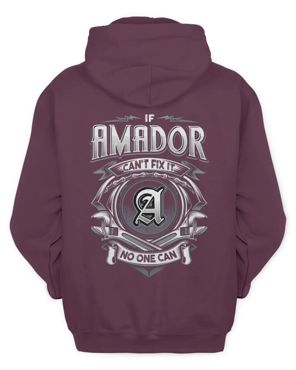 AMADOR AP81-K4-626 - Personalized Ahmed Quote Apparel “If Ahmed Can't Fix It, No One Can” - Unisex Hoodie - Maroon