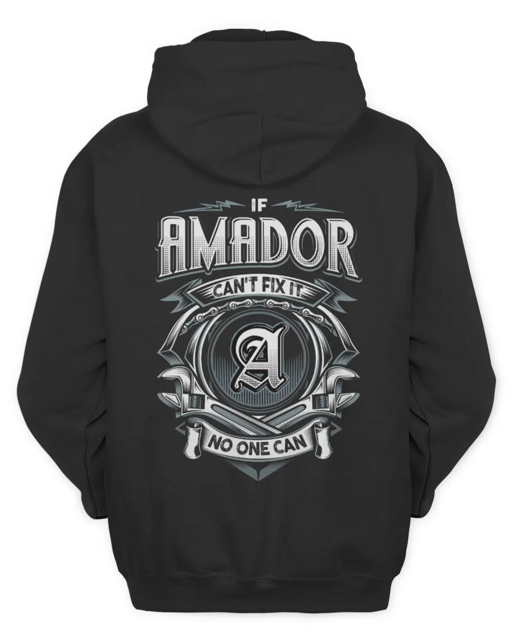 AMADOR AP81-K4-626 - Personalized Ahmed Quote Apparel “If Ahmed Can't Fix It, No One Can” - Unisex Hoodie - Black