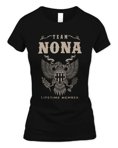 NONA TP06-K82 – Personalized Classic Style Apparel “Team NAME Lifetime Member” - Women's Standard T-Shirt - Black