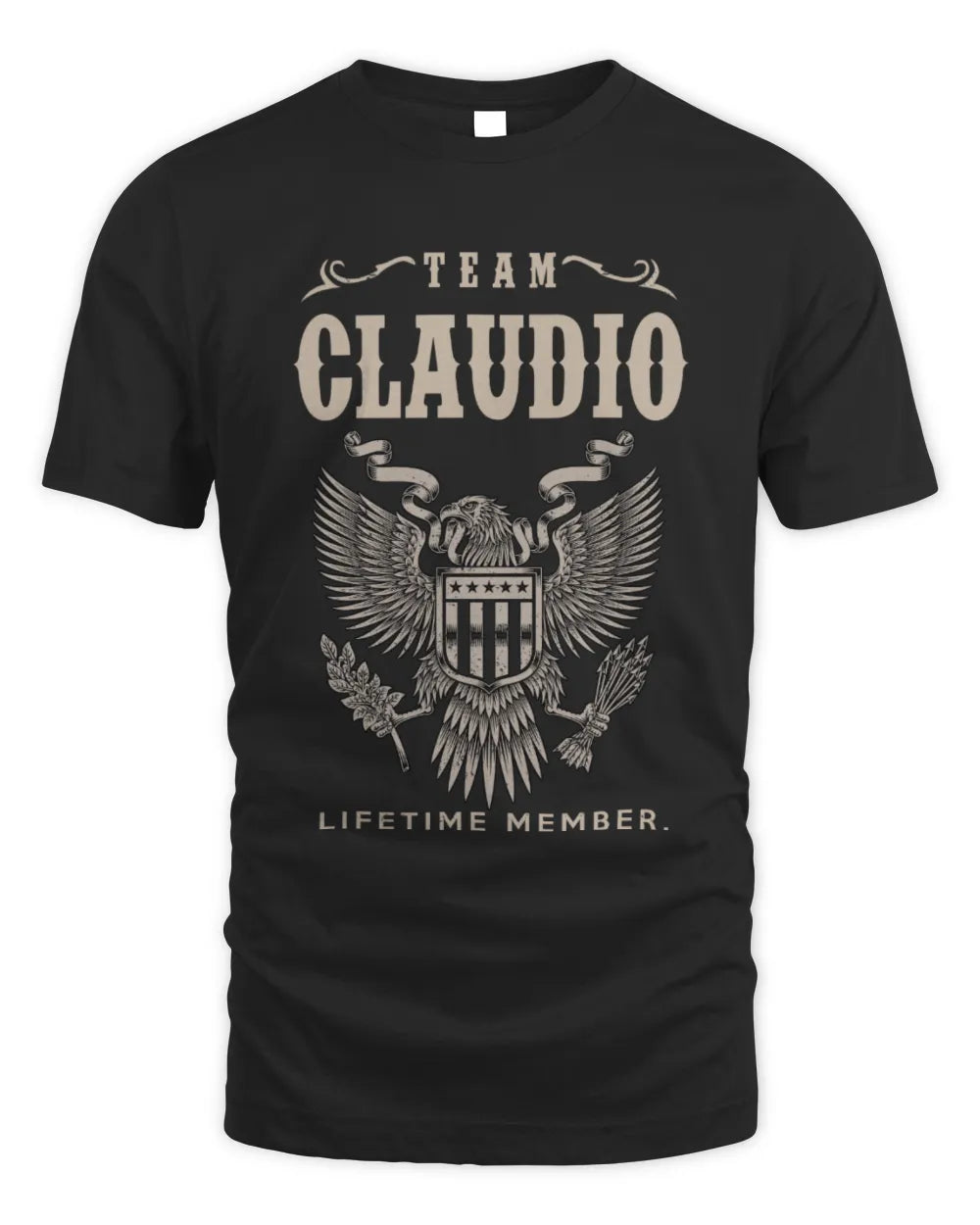 CLAUDIO TP06-K82 – Personalized Classic Style Apparel “Team NAME Lifetime Member” - Unisex Standard T-Shirt - Black