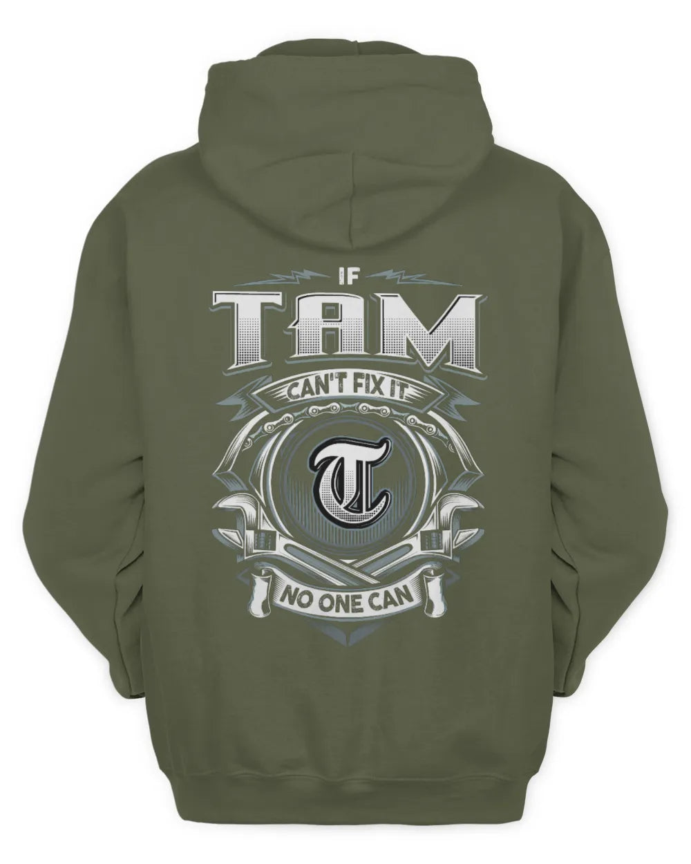TAM AP81-K4-626 - Personalized Ahmed Quote Apparel “If Ahmed Can't Fix It, No One Can” - Unisex Hoodie - Military Green