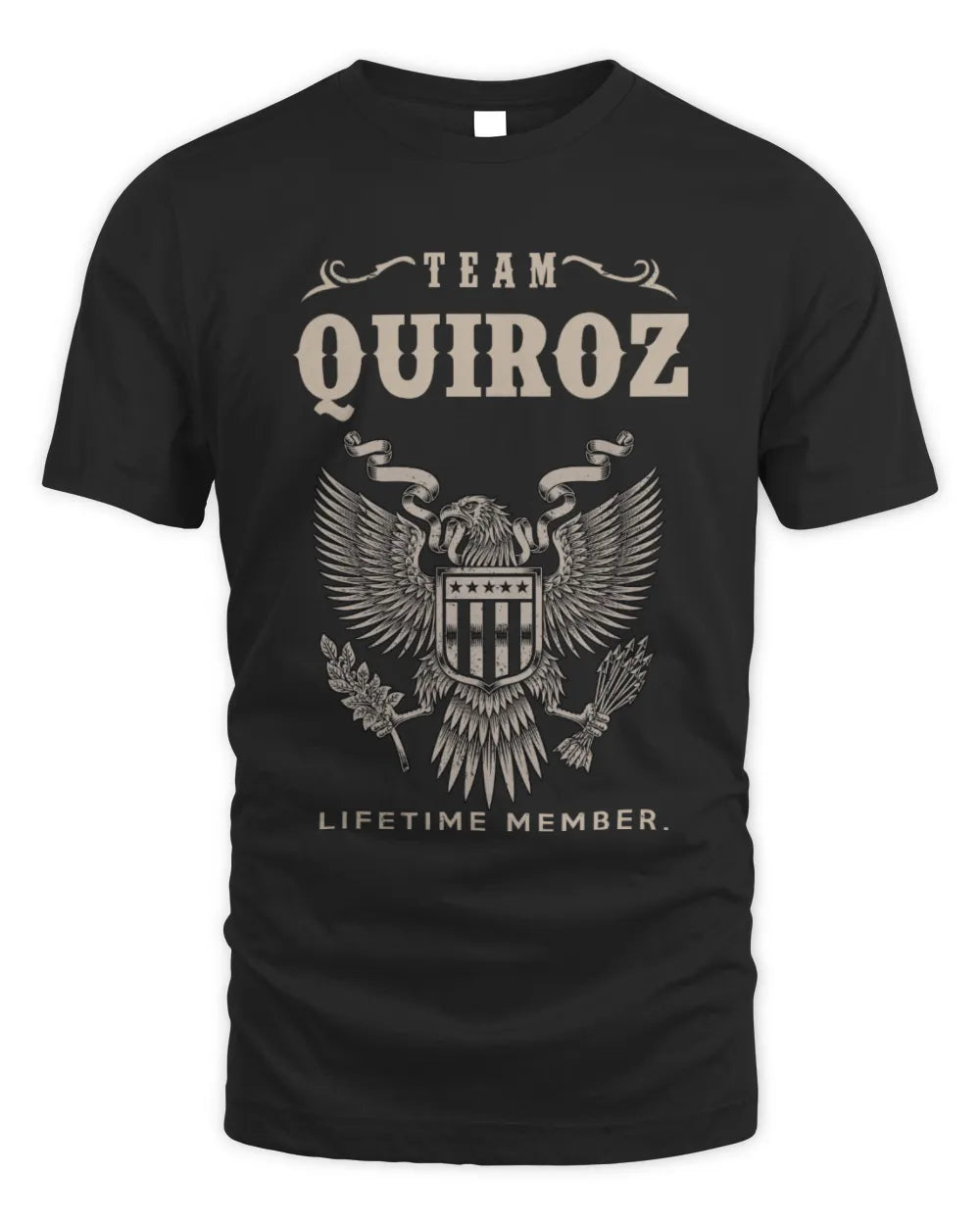 QUIROZ TP06-K82 – Personalized Classic Style Apparel “Team NAME Lifetime Member” - Unisex Standard T-Shirt - Black