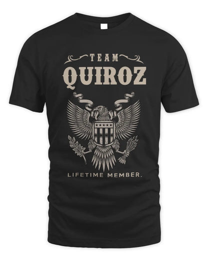 QUIROZ TP06-K82 – Personalized Classic Style Apparel “Team NAME Lifetime Member” - Unisex Standard T-Shirt - Black