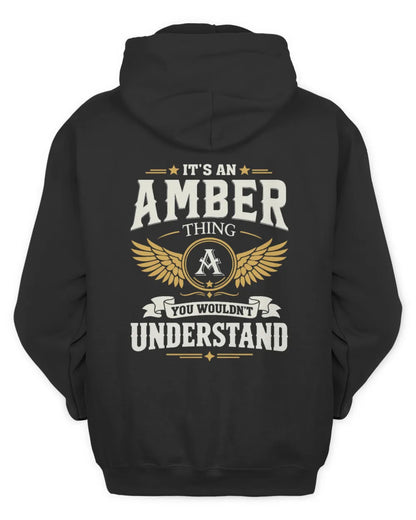 AMBER KT06-M008 It’s a [NAME] Thing – You Wouldn’t Understand | Personalized Vintage T-Shirt - Unisex Hoodie - Black