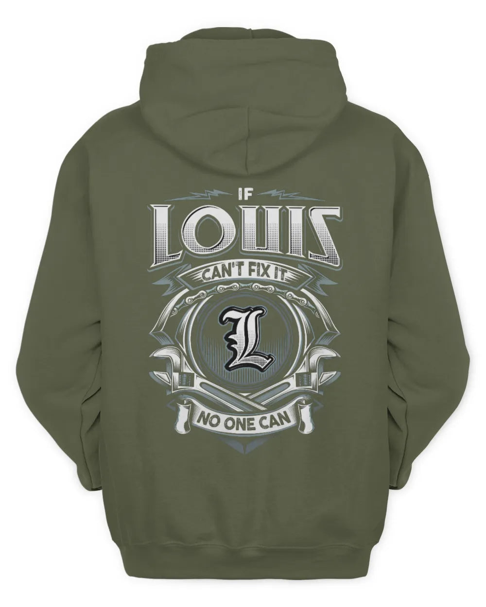 LOUIS AP81-K4-626 - Personalized Ahmed Quote Apparel “If Ahmed Can't Fix It, No One Can” - Unisex Hoodie - Military Green