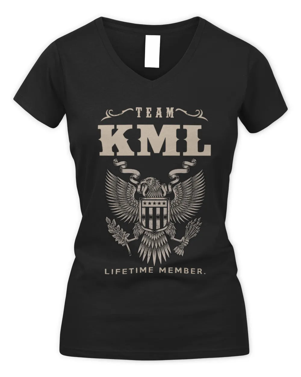 KML TP06-K82 – Personalized Classic Style Apparel “Team NAME Lifetime Member” - Women's V-Neck T-Shirt - Black