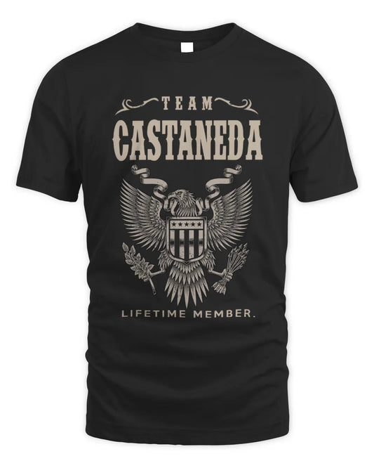 CASTANEDA TP06-K82 – Personalized Classic Style Apparel “Team NAME Lifetime Member” - Unisex Standard T-Shirt - Black