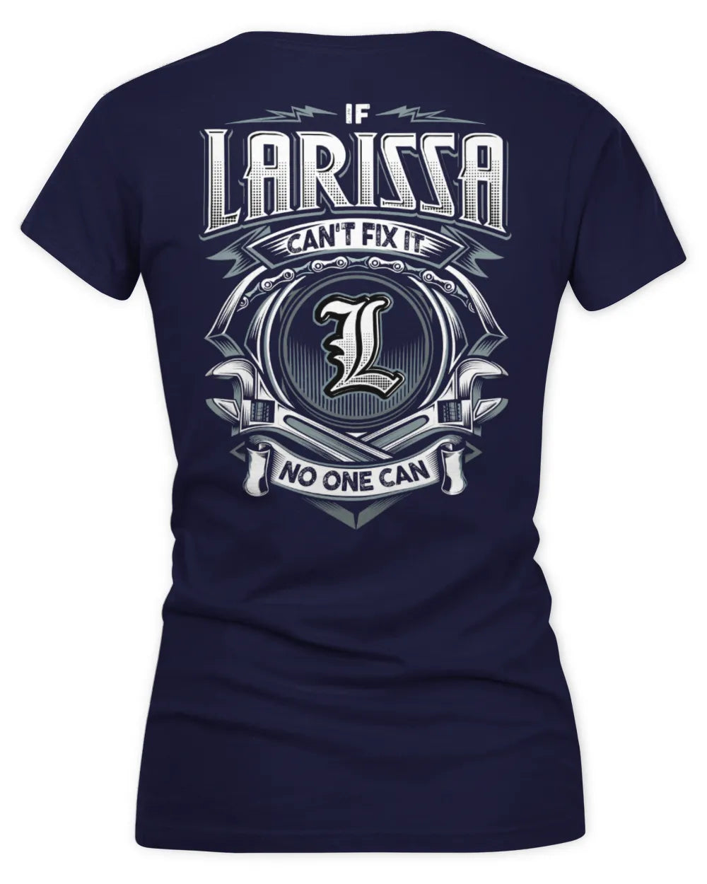 LARISSA AP81-K4-626 - Personalized Ahmed Quote Apparel “If Ahmed Can't Fix It, No One Can” - Women's V-Neck T-Shirt - Navy