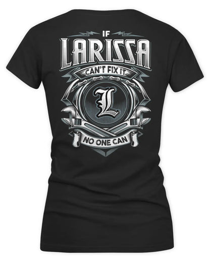 LARISSA AP81-K4-626 - Personalized Ahmed Quote Apparel “If Ahmed Can't Fix It, No One Can” - Women's V-Neck T-Shirt - Black