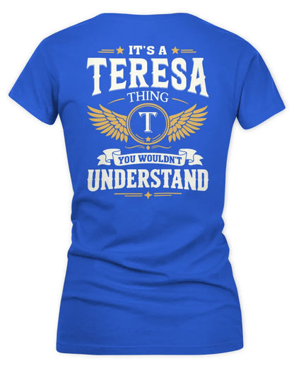 TERESA KT06-M008 It’s a [NAME] Thing – You Wouldn’t Understand | Personalized Vintage T-Shirt - Women's V-Neck T-Shirt - Royal