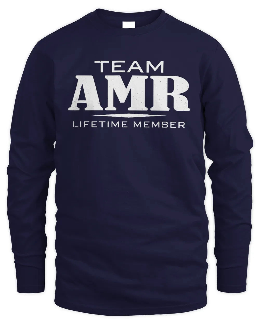 AMR BL62-K4-128 - Personalized “Team NAME Lifetime Member” - Men's Long Sleeved T-Shirt - Navy