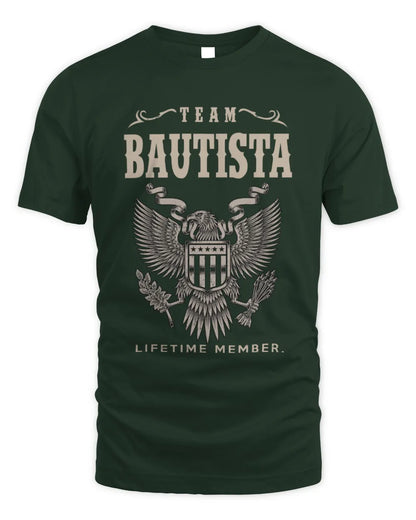 BAUTISTA TP06-K82 – Personalized Classic Style Apparel “Team NAME Lifetime Member” - Unisex Standard T-Shirt - Forest Green