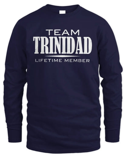 TRINIDAD BL62-K4-128 - Personalized “Team NAME Lifetime Member” - Men's Long Sleeved T-Shirt - Navy