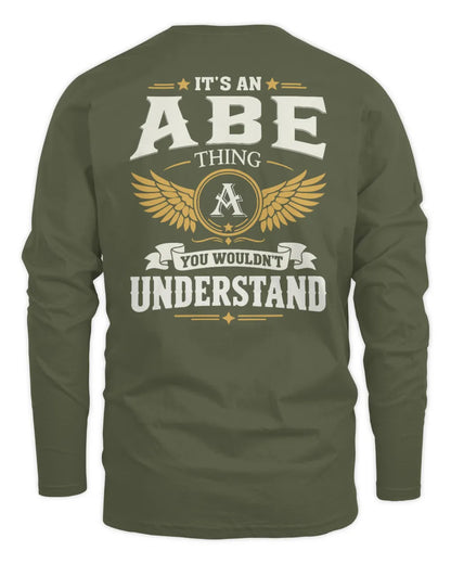 ABE KT06-M008 It’s a [NAME] Thing – You Wouldn’t Understand | Personalized Vintage T-Shirt - Men's Long Sleeved T-Shirt - Military Green