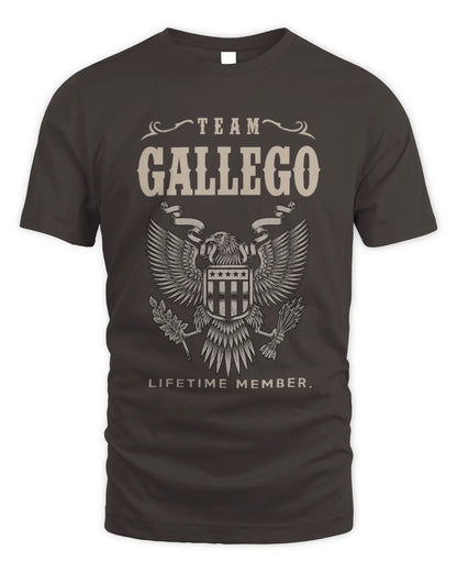 GALLEGO TP06-K82 – Personalized Classic Style Apparel “Team NAME Lifetime Member” - Unisex Standard T-Shirt - Dark Chocolate