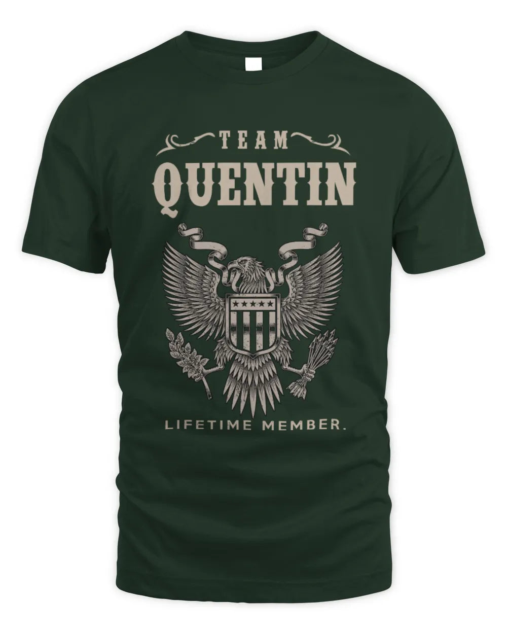 QUENTIN TP06-K82 – Personalized Classic Style Apparel “Team NAME Lifetime Member” - Unisex Standard T-Shirt - Forest Green