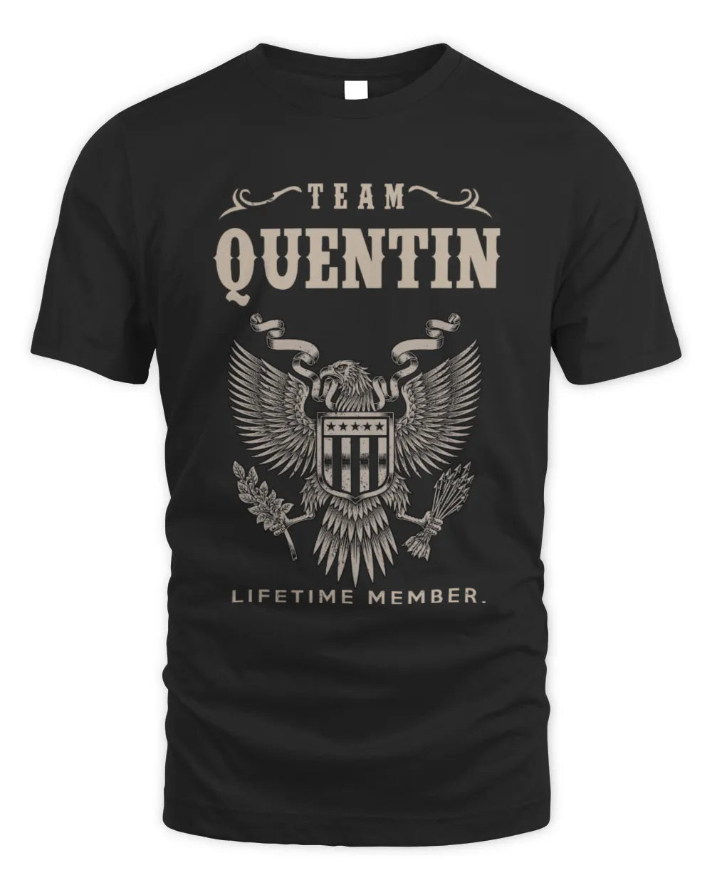 QUENTIN TP06-K82 – Personalized Classic Style Apparel “Team NAME Lifetime Member” - Unisex Standard T-Shirt - Black