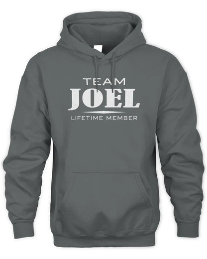 JOEL BL62-K4-128 - Personalized “Team NAME Lifetime Member” - Unisex Hoodie - Charcoal