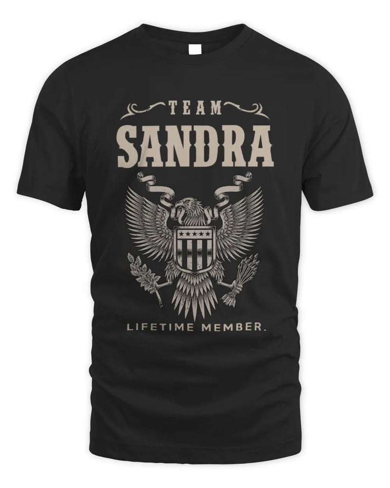 SANDRA TP06-K82 – Personalized Classic Style Apparel “Team NAME Lifetime Member” - Unisex Standard T-Shirt - Black
