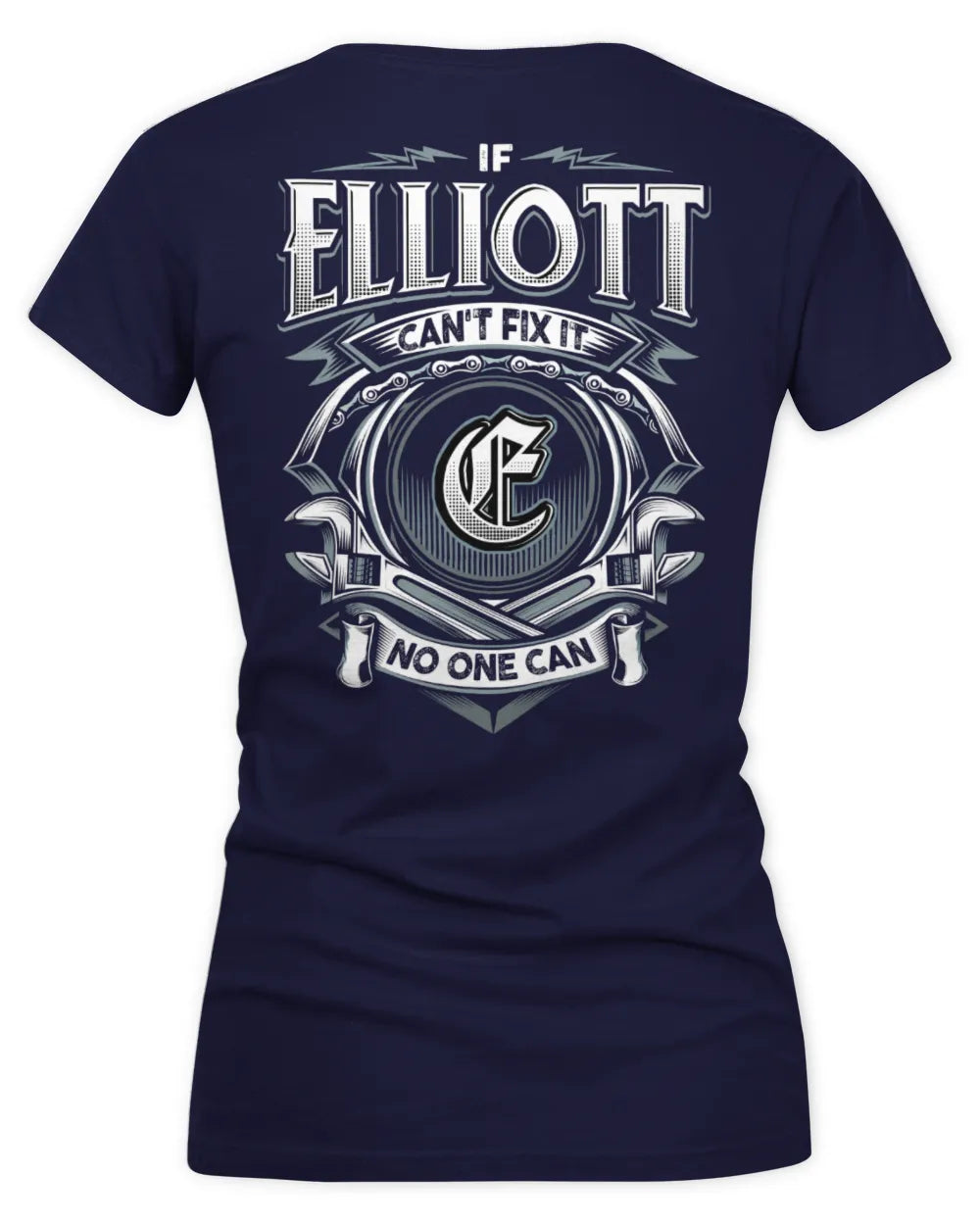 ELLIOTT AP81-K4-626 - Personalized Ahmed Quote Apparel “If Ahmed Can't Fix It, No One Can” - Women's V-Neck T-Shirt - Navy