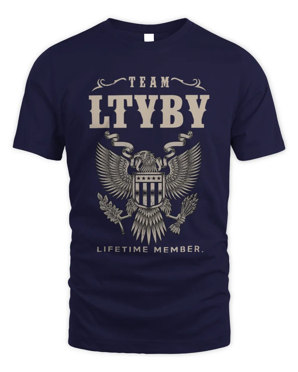 LTYBY TP06-K82 – Personalized Classic Style Apparel “Team NAME Lifetime Member” - Unisex Standard T-Shirt - Navy