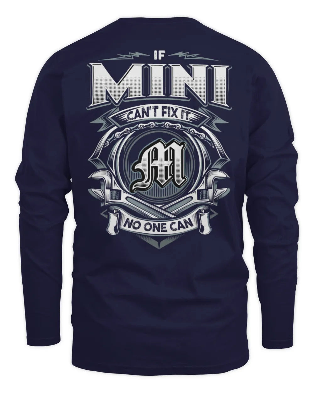 MINI AP81-K4-626 - Personalized Ahmed Quote Apparel “If Ahmed Can't Fix It, No One Can” - Men's Long Sleeved T-Shirt - Navy
