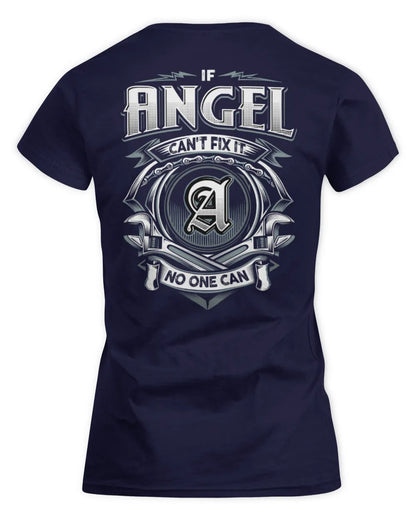 ANGEL AP81-K4-626 - Personalized Ahmed Quote Apparel “If Ahmed Can't Fix It, No One Can” - Women's Standard T-Shirt - Navy