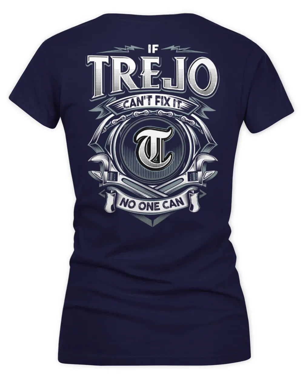 TREJO AP81-K4-626 - Personalized Ahmed Quote Apparel “If Ahmed Can't Fix It, No One Can” - Women's V-Neck T-Shirt - Navy