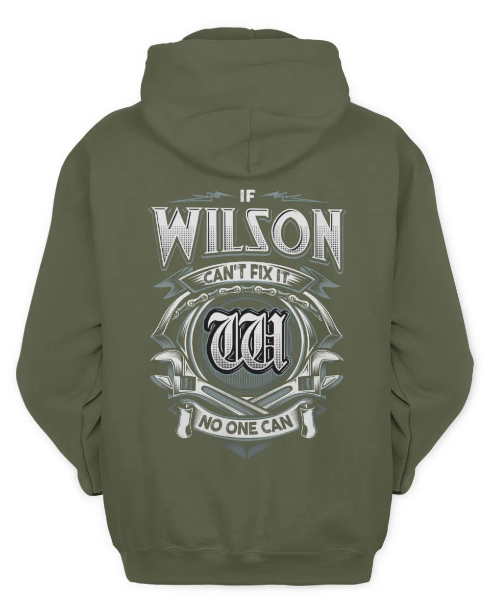 WILSON AP81-K4-626 - Personalized Ahmed Quote Apparel “If Ahmed Can't Fix It, No One Can” - Unisex Hoodie - Military Green