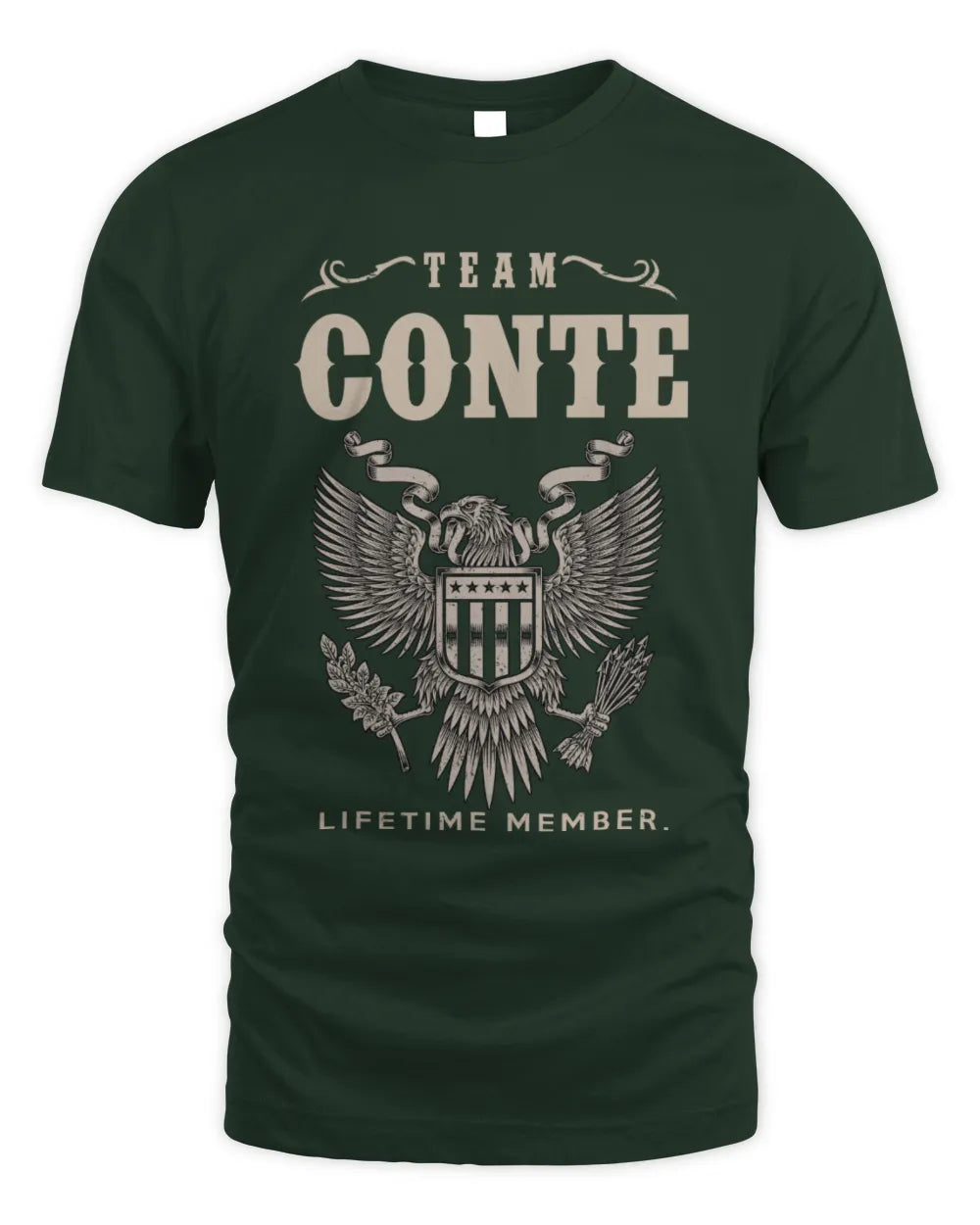 CONTE TP06-K82 – Personalized Classic Style Apparel “Team NAME Lifetime Member” - Unisex Standard T-Shirt - Forest Green