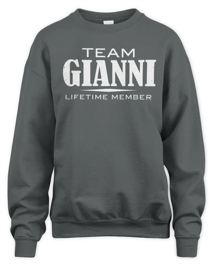 GIANNI BL62-K4-128 - Personalized “Team NAME Lifetime Member” - Unisex Sweatshirt - Charcoal