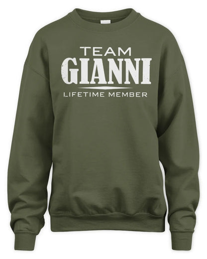 GIANNI BL62-K4-128 - Personalized “Team NAME Lifetime Member” - Unisex Sweatshirt - Military Green