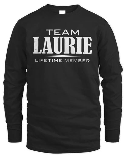 LAURIE BL62-K4-128 - Personalized “Team NAME Lifetime Member” - Men's Long Sleeved T-Shirt - Black
