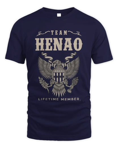 HENAO TP06-K82 – Personalized Classic Style Apparel “Team NAME Lifetime Member” - Unisex Standard T-Shirt - Navy