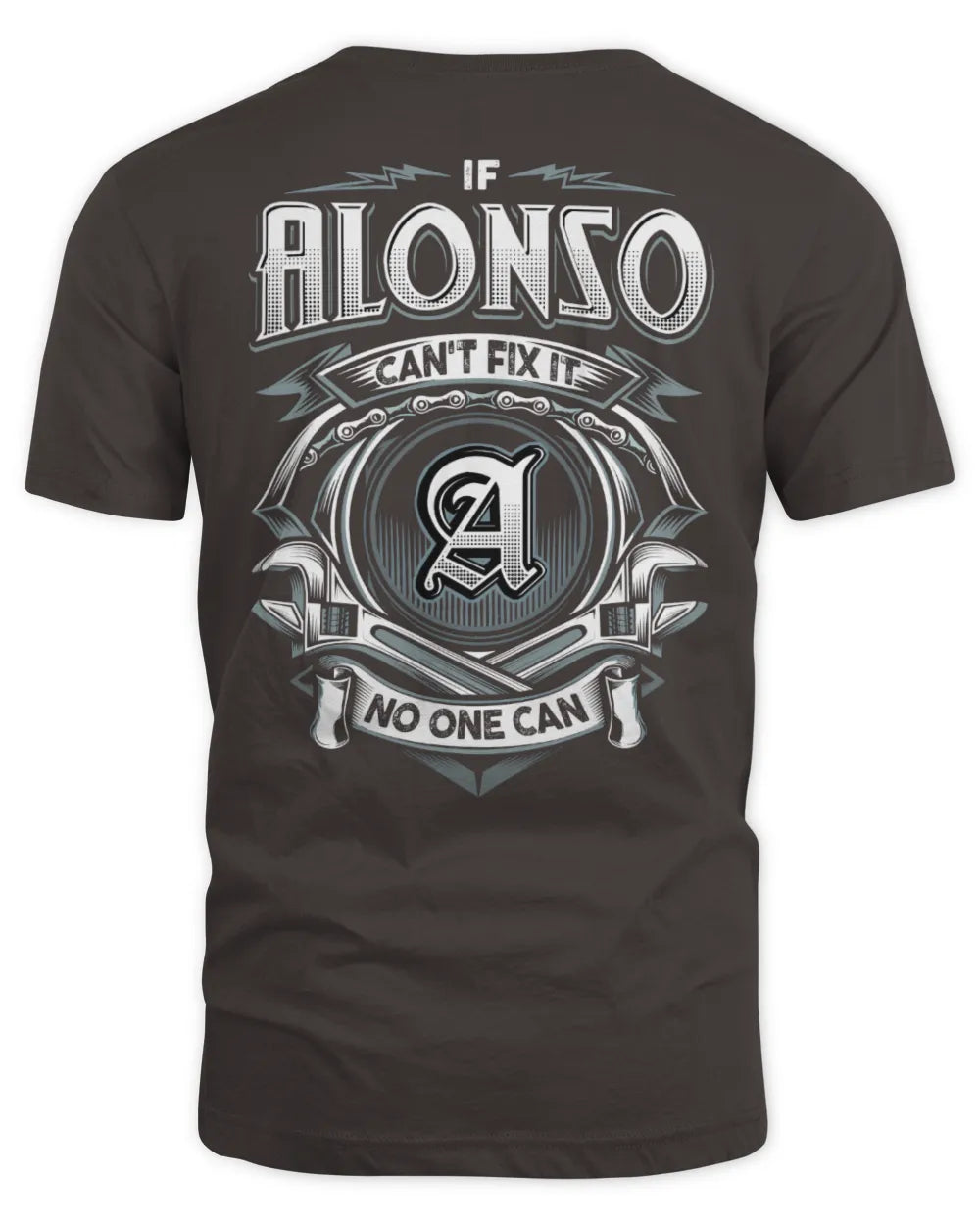 ALONSO AP81-K4-626 - Personalized Ahmed Quote Apparel “If Ahmed Can't Fix It, No One Can” - Unisex Standard T-Shirt - Dark Chocolate
