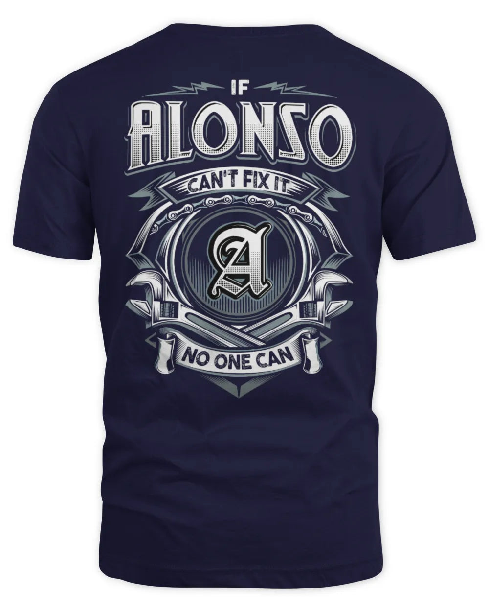 ALONSO AP81-K4-626 - Personalized Ahmed Quote Apparel “If Ahmed Can't Fix It, No One Can” - Unisex Standard T-Shirt - Navy