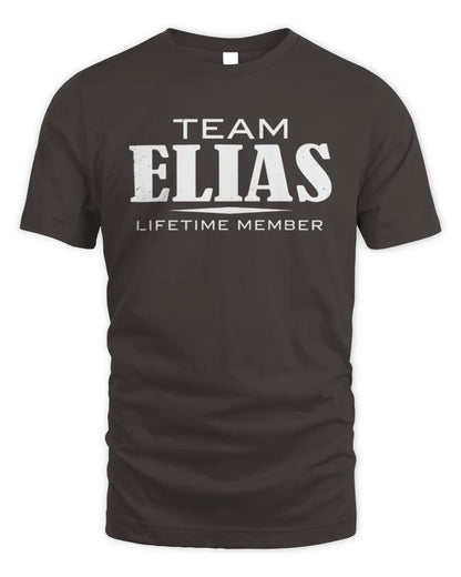 ELIAS BL62-K4-128 - Personalized “Team NAME Lifetime Member” - Unisex Standard T-Shirt - Dark Chocolate