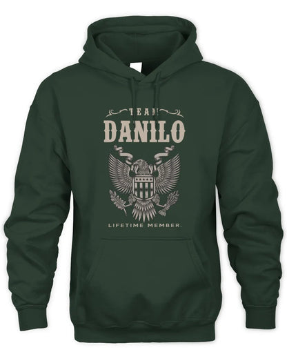 DANILO TP06-K82 – Personalized Classic Style Apparel “Team NAME Lifetime Member” - Unisex Hoodie - Forest Green