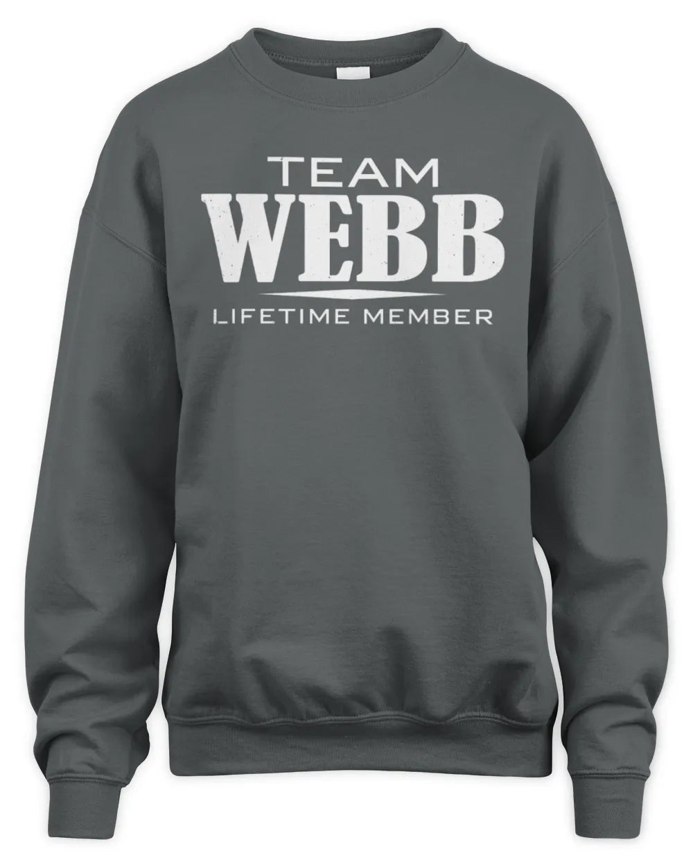 WEBB BL62-K4-128 - Personalized “Team NAME Lifetime Member” - Unisex Sweatshirt - Charcoal