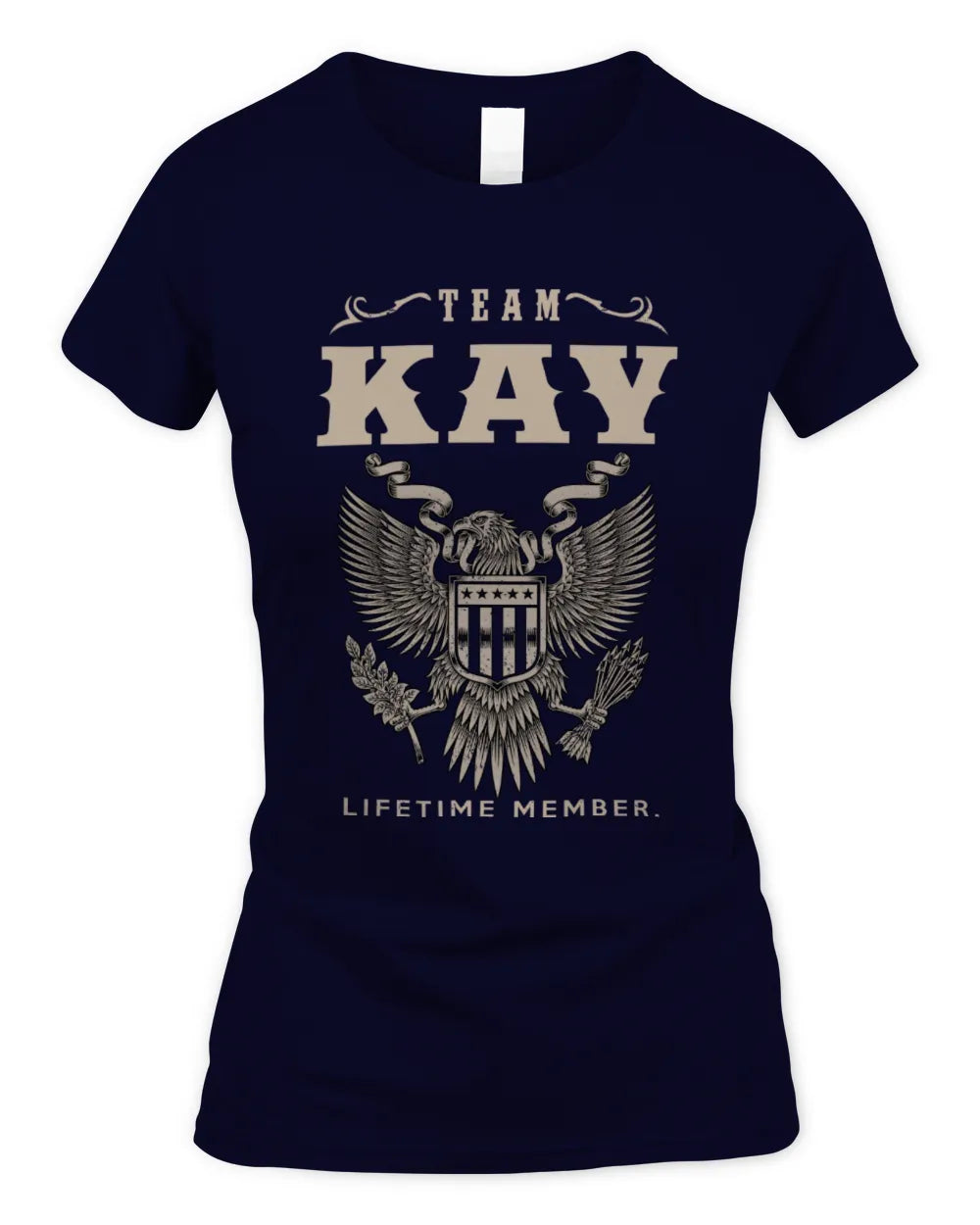 KAY TP06-K82 – Personalized Classic Style Apparel “Team NAME Lifetime Member” - Women's Standard T-Shirt - Navy