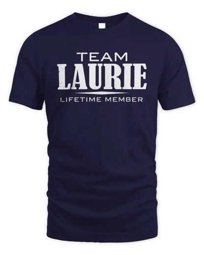LAURIE BL62-K4-128 - Personalized “Team NAME Lifetime Member” - Unisex Standard T-Shirt - Navy