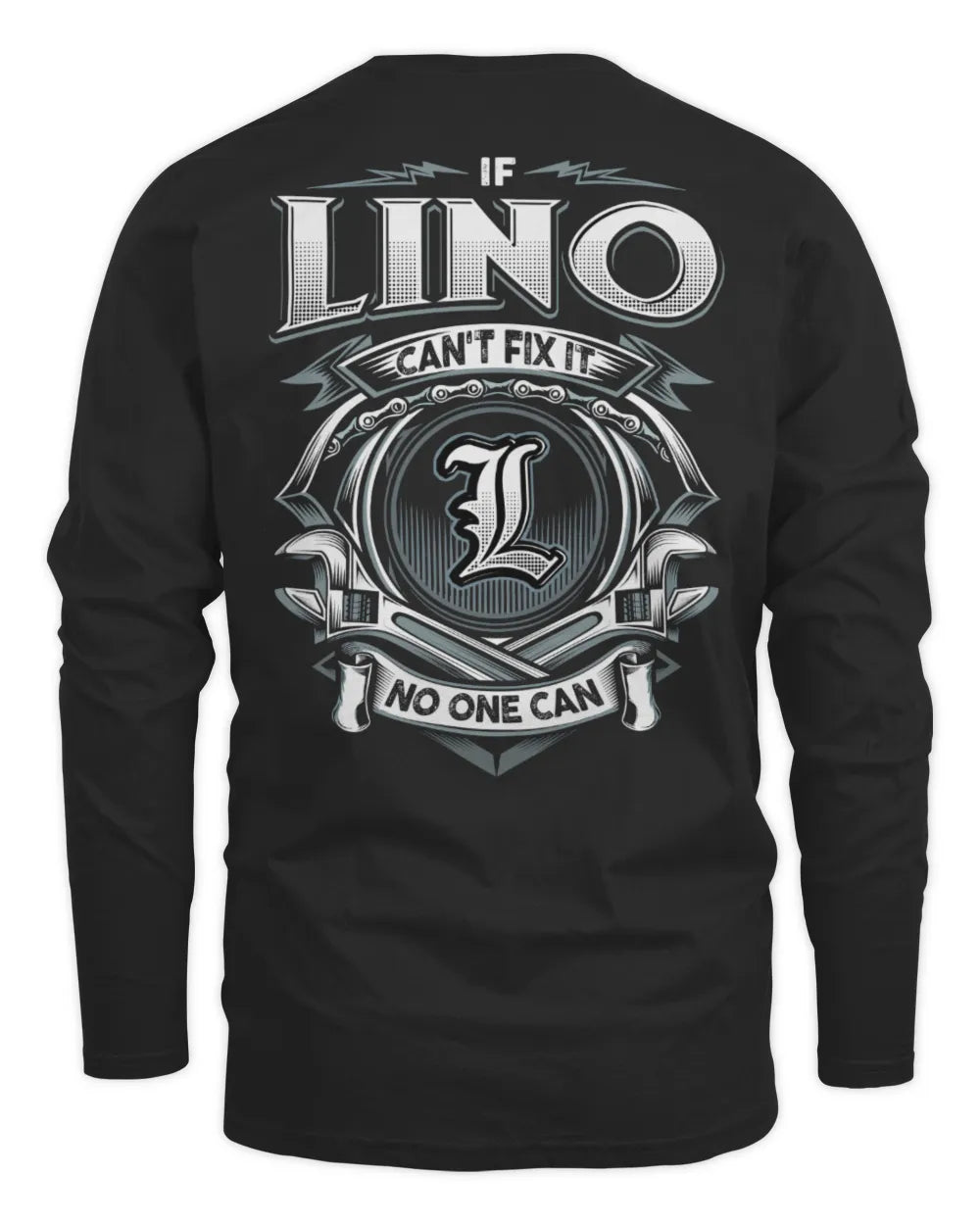 LINO AP81-K4-626 - Personalized Ahmed Quote Apparel “If Ahmed Can't Fix It, No One Can” - Men's Long Sleeved T-Shirt - Black
