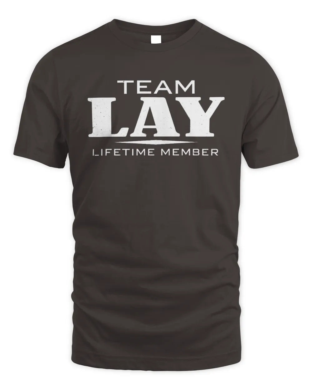 LAY BL62-K4-128 - Personalized “Team NAME Lifetime Member” - Unisex Standard T-Shirt - Dark Chocolate